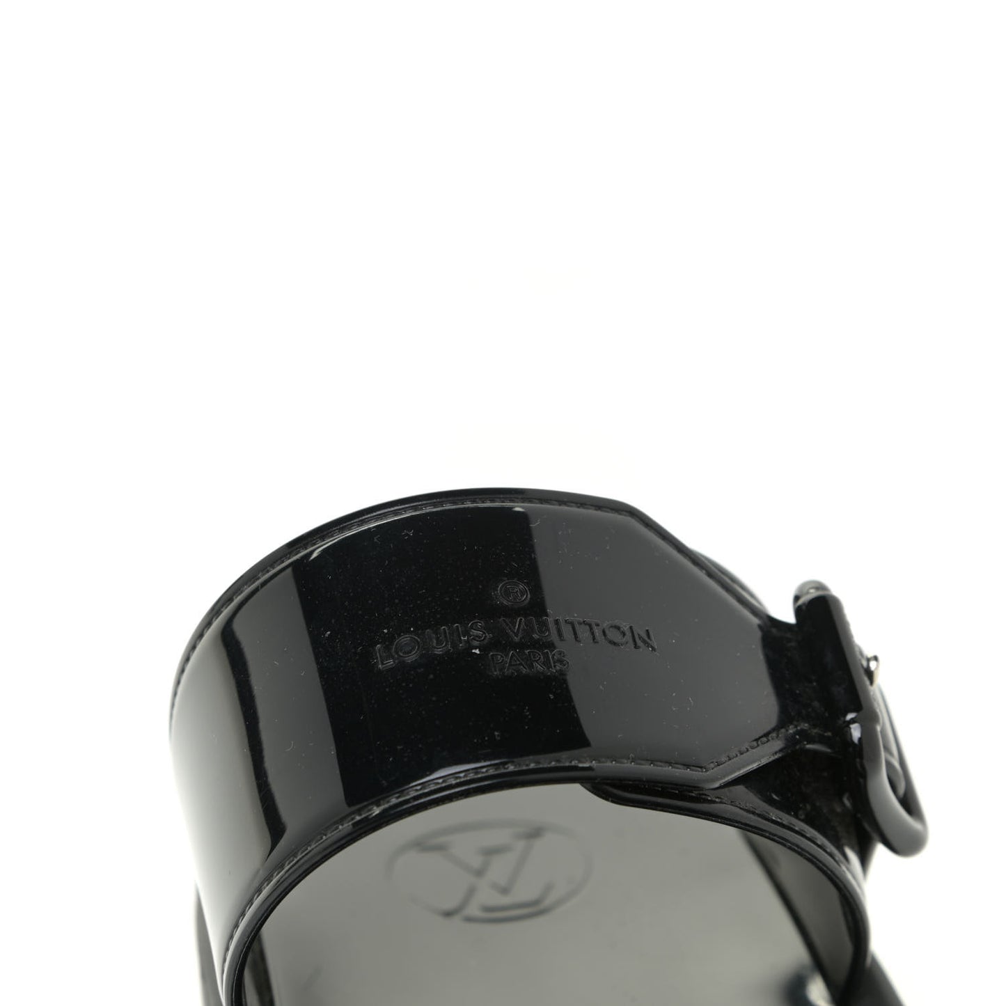 Monogram Sunbath Flat Mule Sandals 38 Black