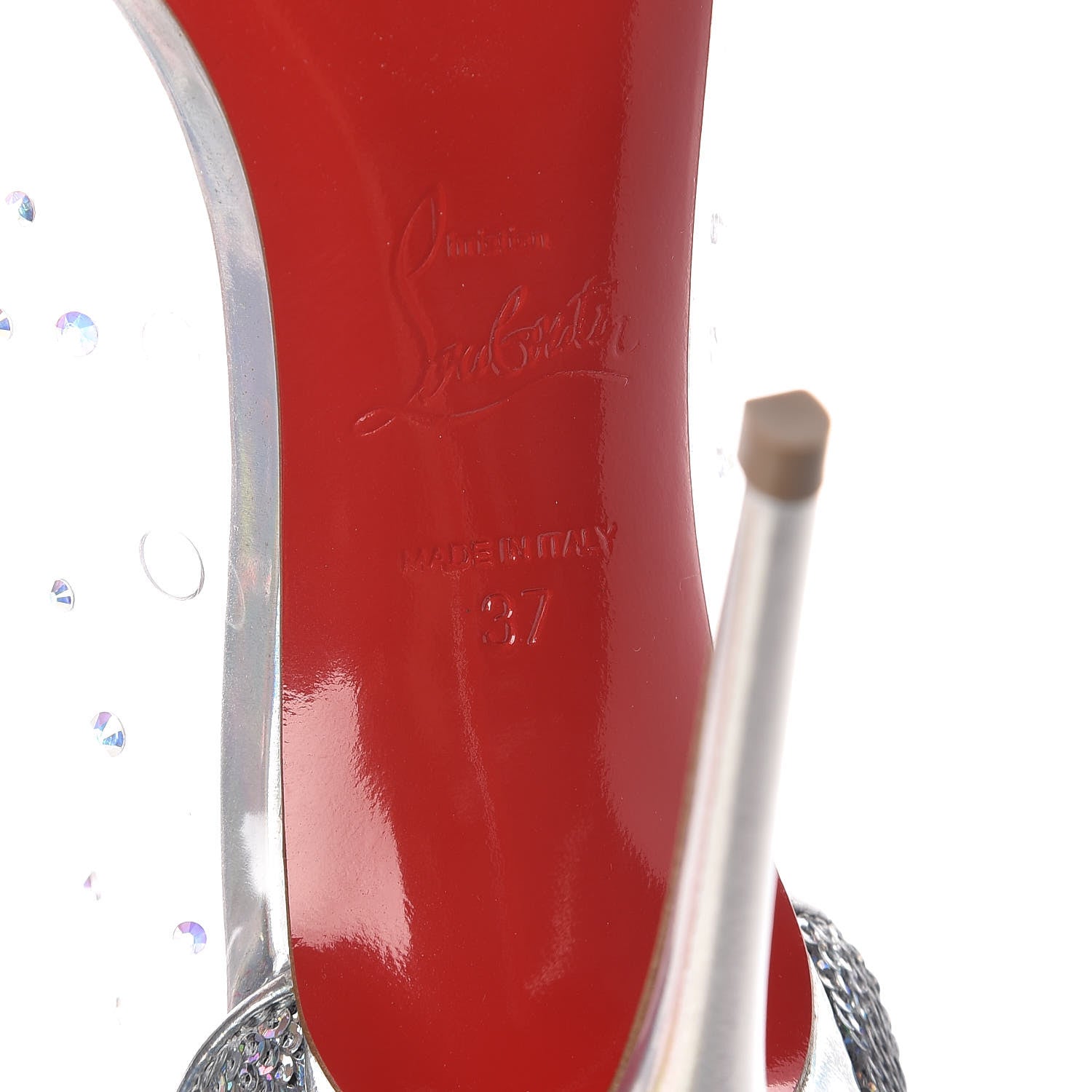 Christian Louboutin PVC Specchio Degrastrass 100 Pumps 37 Silver 6 of 7