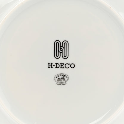 Hermes Porcelain H Deco Dinner Plate Set of 2 Black White 4 of 9