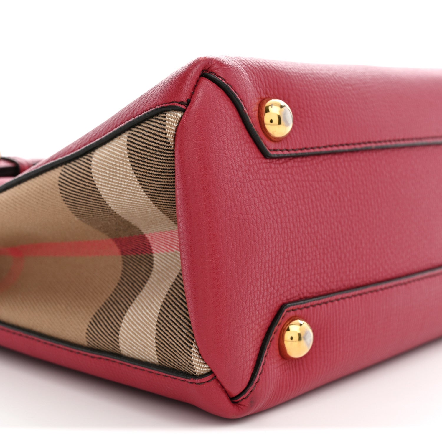 Burberry Grainy Calfskin House Check Small Banner Tote Red 7 of 12