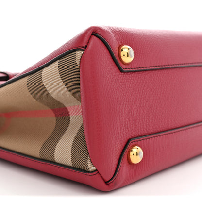 Burberry Grainy Calfskin House Check Small Banner Tote Red 7 of 12