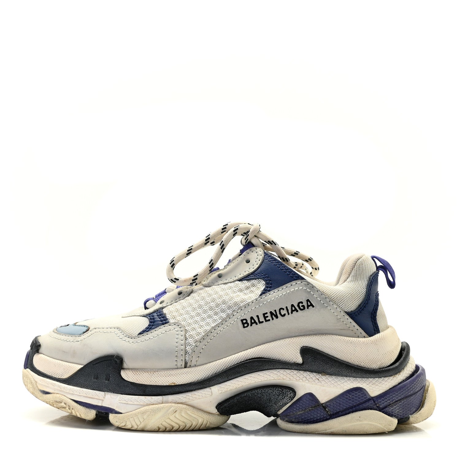 Balenciaga Fabric Mesh Womens Triple S Sneakers 37 White Bleu Violet 1 of 11