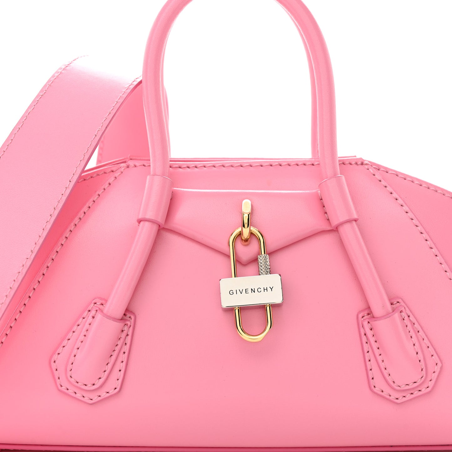 Box Calfskin Mini Antigona Stretch Bright Pink