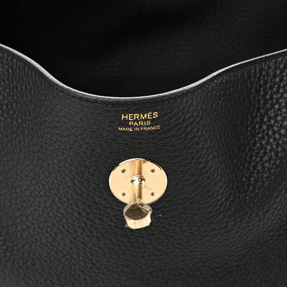 Hermes Taurillon Clemence Lindy 30 Black 6 of 12