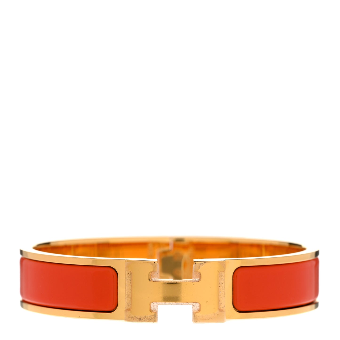 Enamel Narrow Clic Clac H Bracelet PM Orange