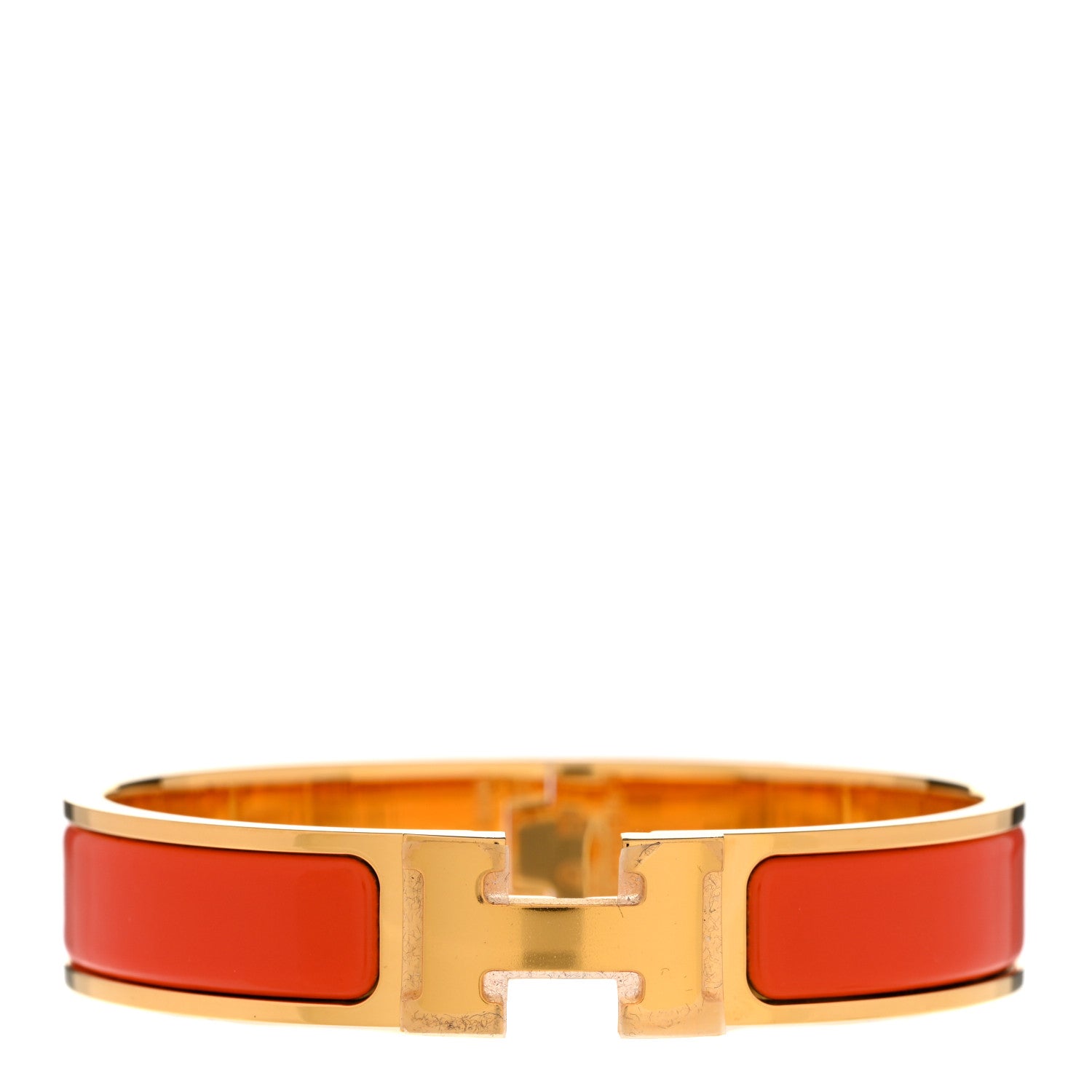 Hermes Enamel Narrow Clic Clac H Bracelet PM Orange 1 of 4
