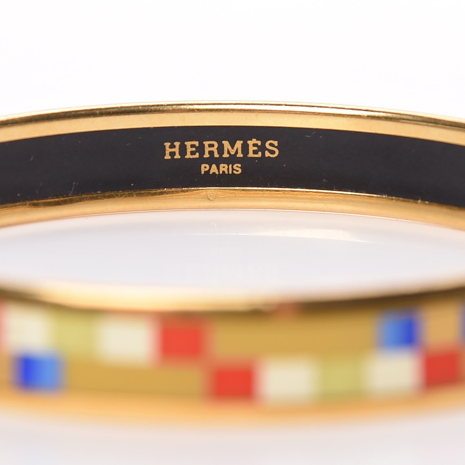 Hermes Enamel Printed Narrow Bracelet 70 4 of 5