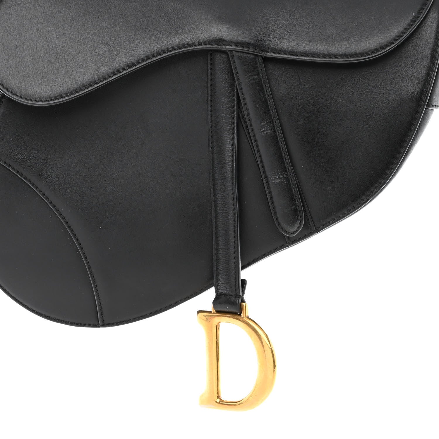 Christian Dior Calfskin Saddle Bag Black 8 of 11