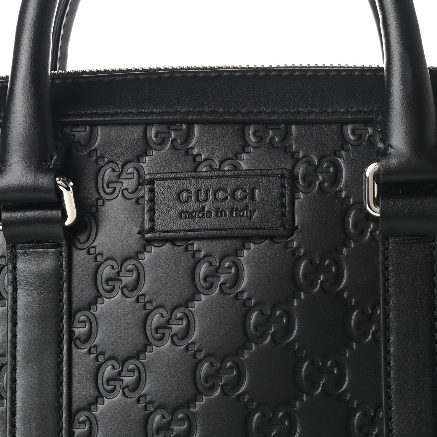 Gucci Guccissima Signature Briefcase Black 6 of 11