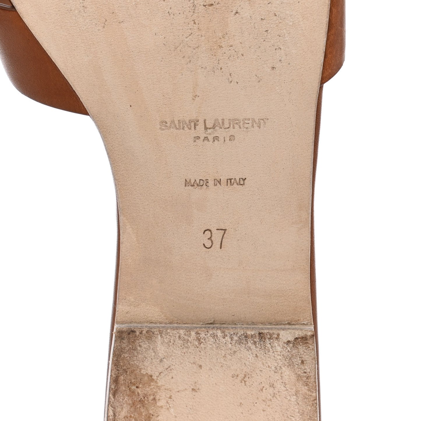 Calfskin Tribute 05 Slide Sandals 37 Amber