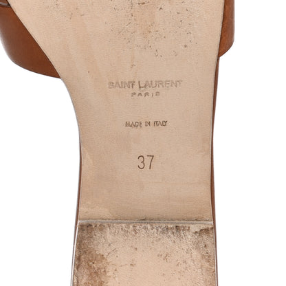 Saint Laurent Calfskin Tribute 05 Slide Sandals 37 Amber 7 of 15