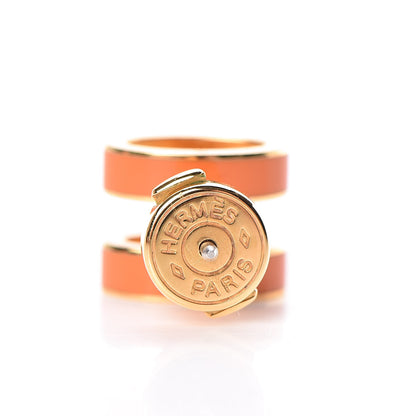 Hermes Gold Lacquered Pop H Earrings Orange 5 of 6