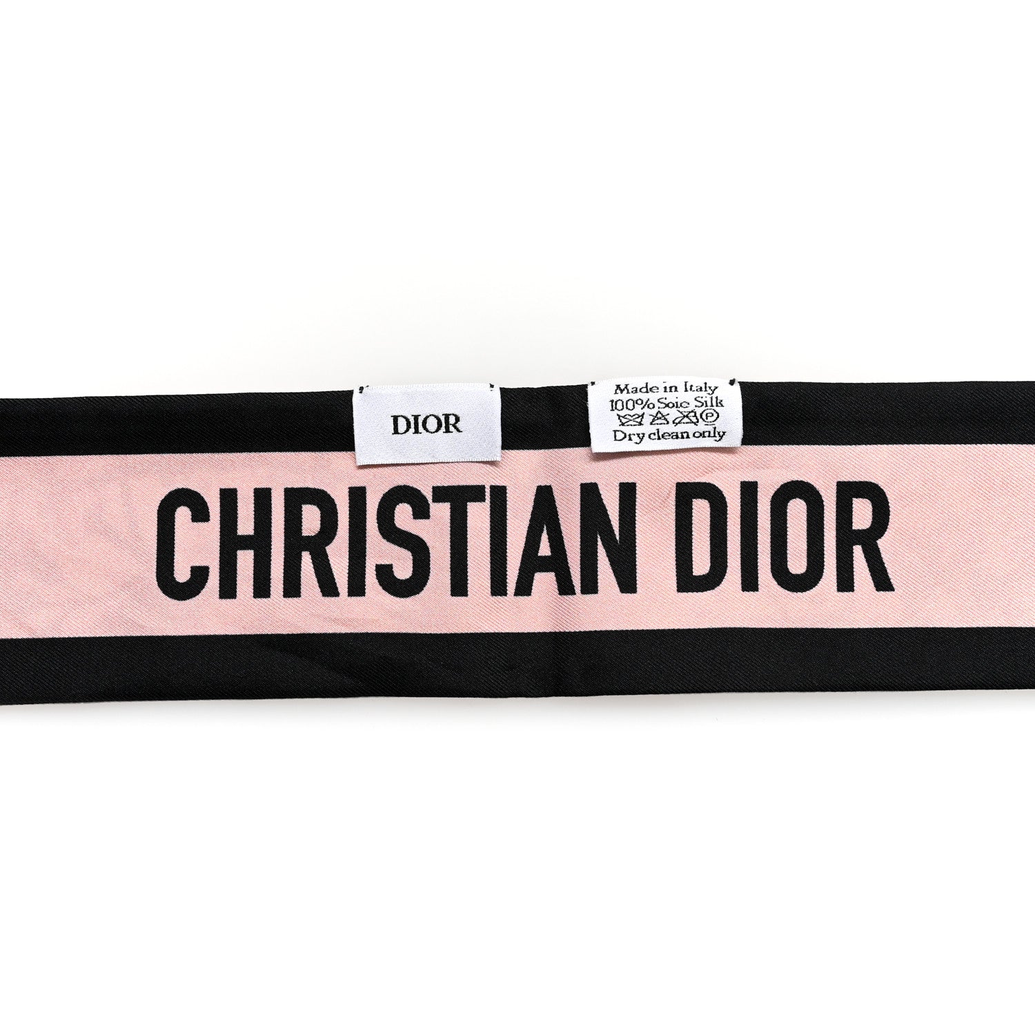 Christian Dior Silk Twill D-Floral Mitzah Scarf White Pink