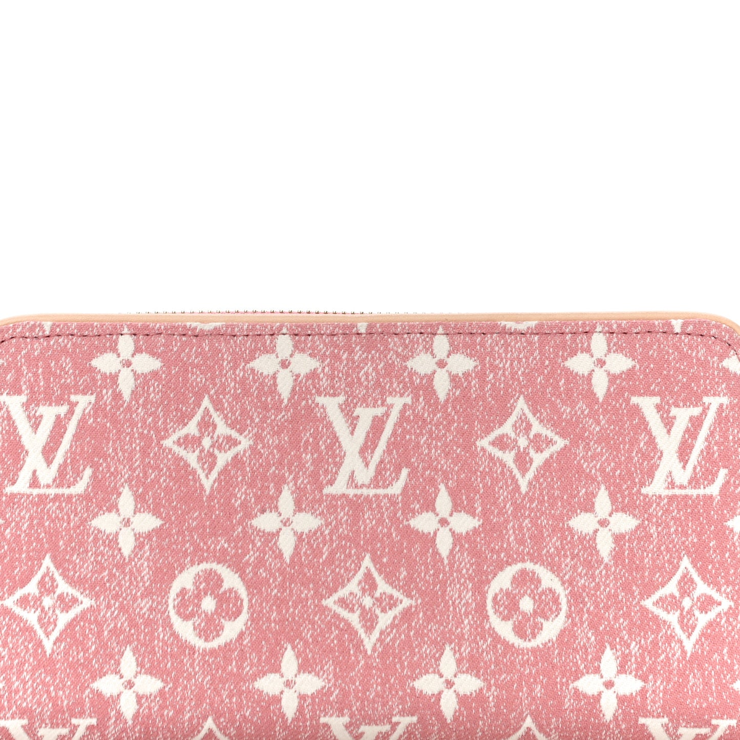 Denim Monogram Jacquard Zippy Wallet Pink