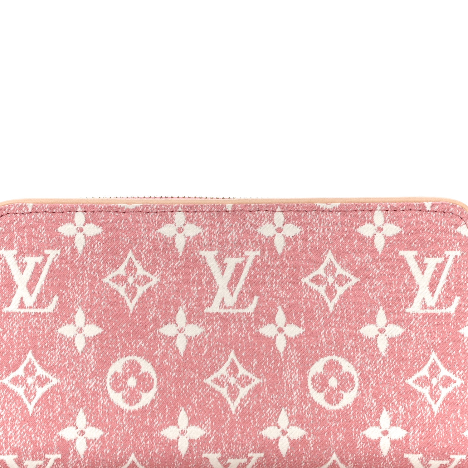 Louis Vuitton Denim Monogram Jacquard Zippy Wallet Pink 7 of 10