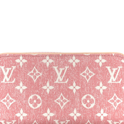 Louis Vuitton Denim Monogram Jacquard Zippy Wallet Pink 7 of 10