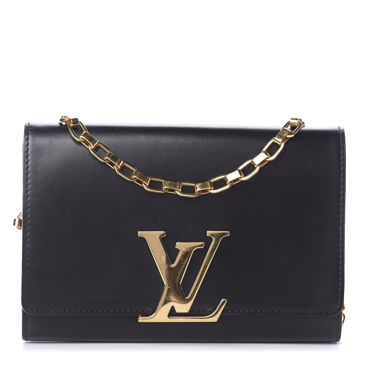 Louis Vuitton Calfskin Chain Louise MM Black 1 of 7