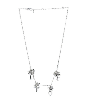 Christian Dior Beaded Logo Charm Necklace Silver 3 of 4
