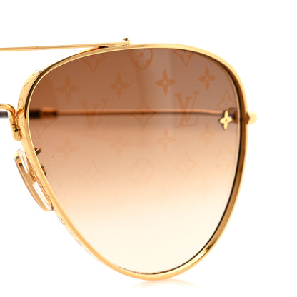 Louis Vuitton Metal The LV Pilot Sunglasses Z1620U Gradient Brown Monogram 9 of 12