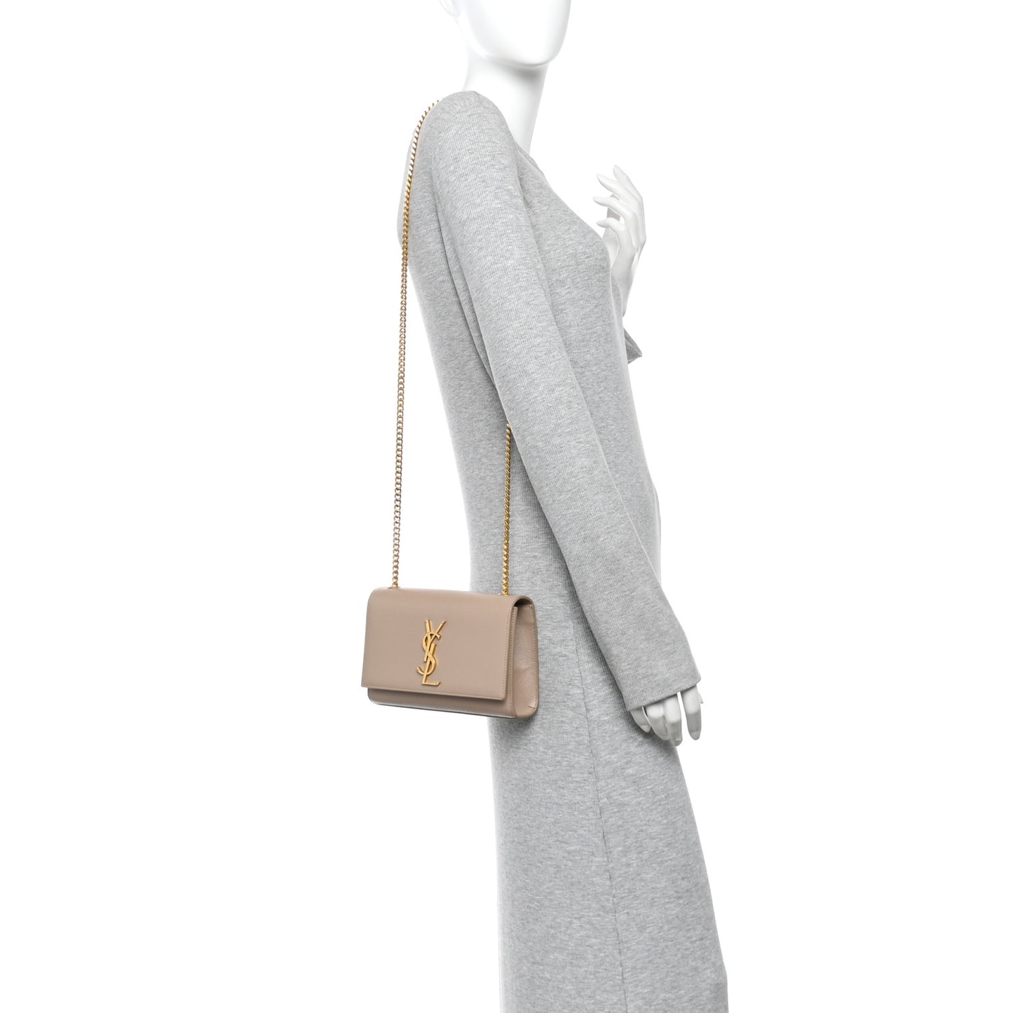 Grain De Poudre Small Monogram Kate Satchel Dark Beige