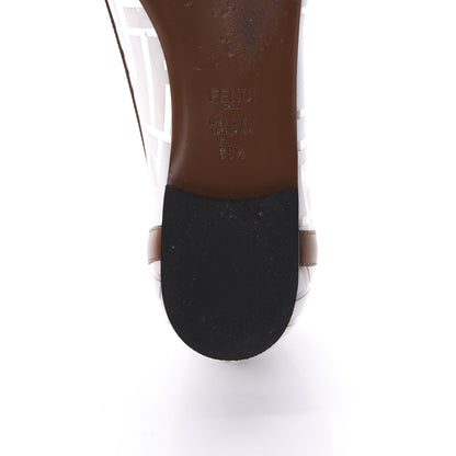 Fendi PVC Calfskin FF Colibri Ballerina Flats 39.5 White Cuoio 9 of 12