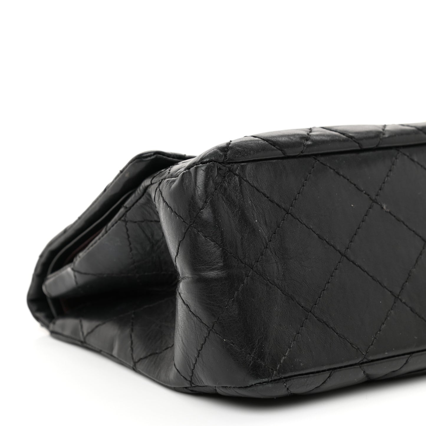 Aged Calfskin Quilted 2.55 Reissue 227 Flap Black