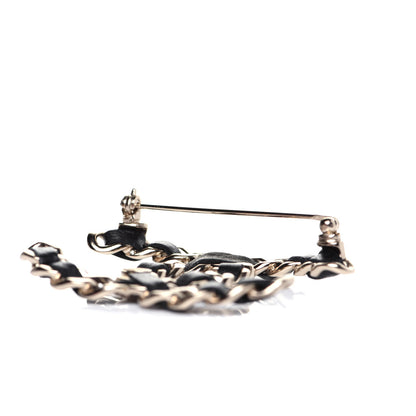 Chanel Lambskin Chain CC Brooch Black Gold 4 of 7