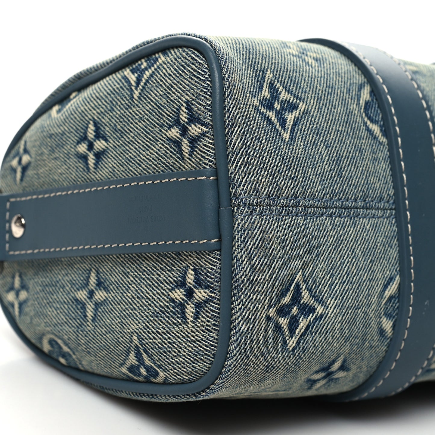 Monogram Washed Denim Keepall Bandouliere 25