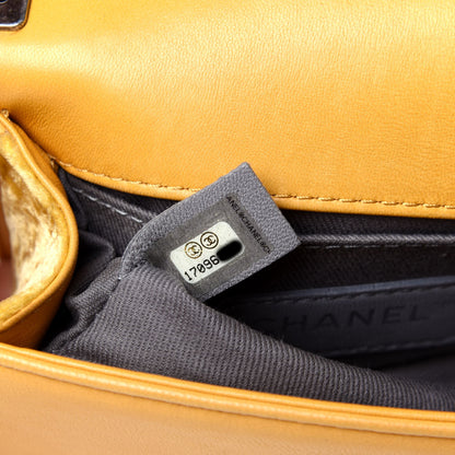 Chanel Velvet Quilted Mini Boy Flap Yellow 7 of 11