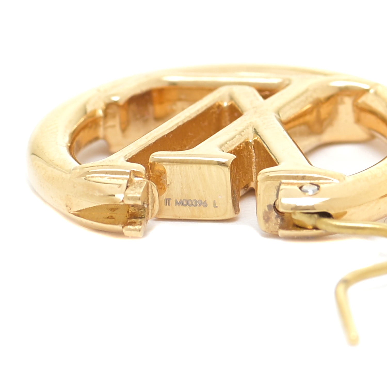 Louis Vuitton Metal Small Louise Hoop Earrings Gold 4 of 7