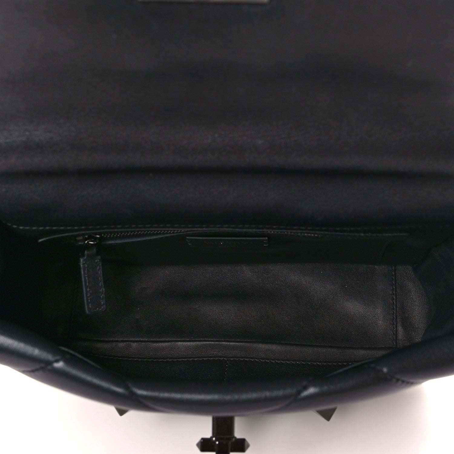 Valentino Garavani Nappa Monochrome Large Roman Stud Shoulder Bag Black 5 of 9