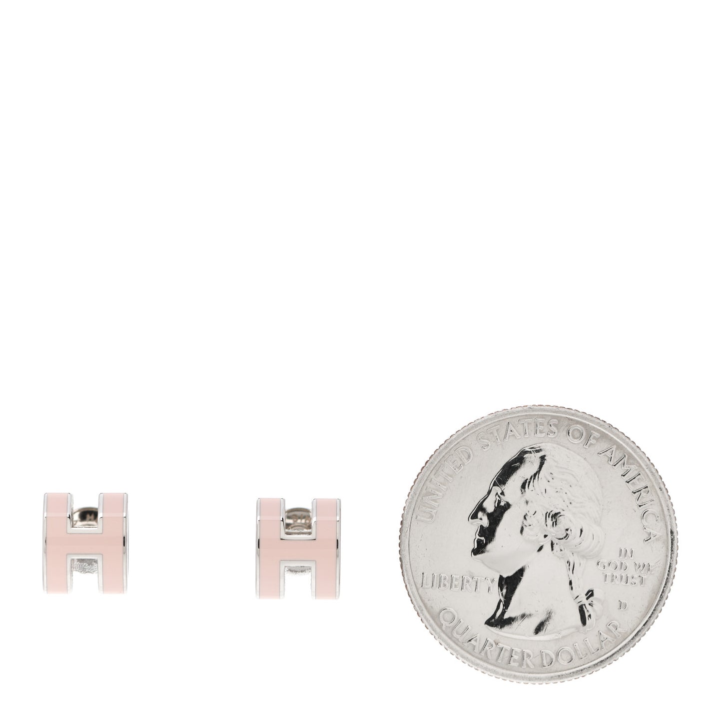 Palladium Lacquered Mini Pop H Earrings Rose Dragee
