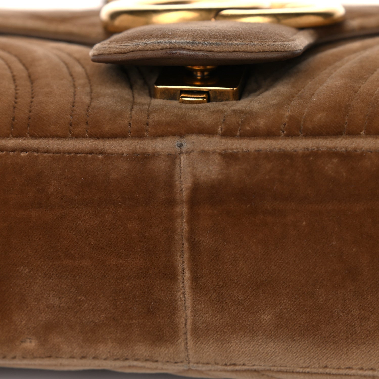 Gucci Velvet Matelasse Medium GG Marmont Shoulder Bag Taupe 17 of 19