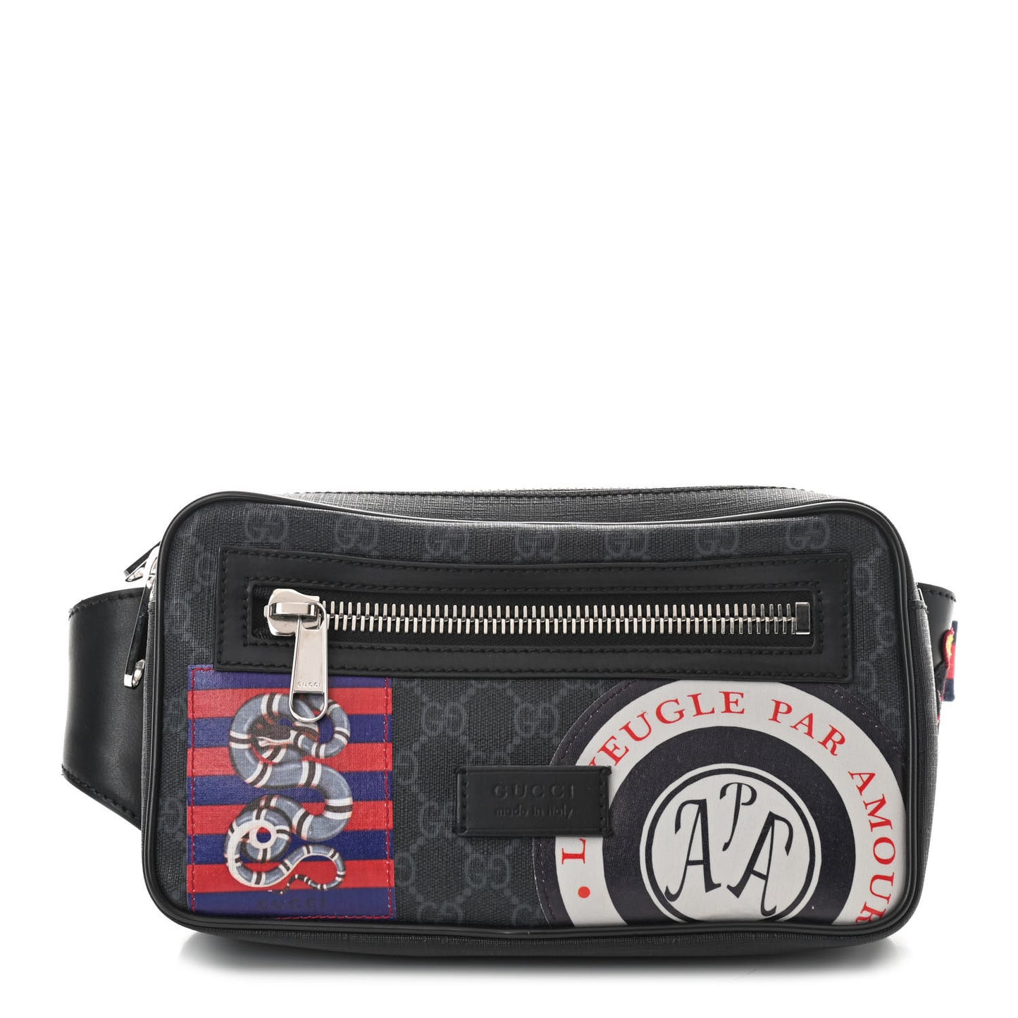 GG Supreme Monogram Night Courrier Belt Bag Black Multicolor