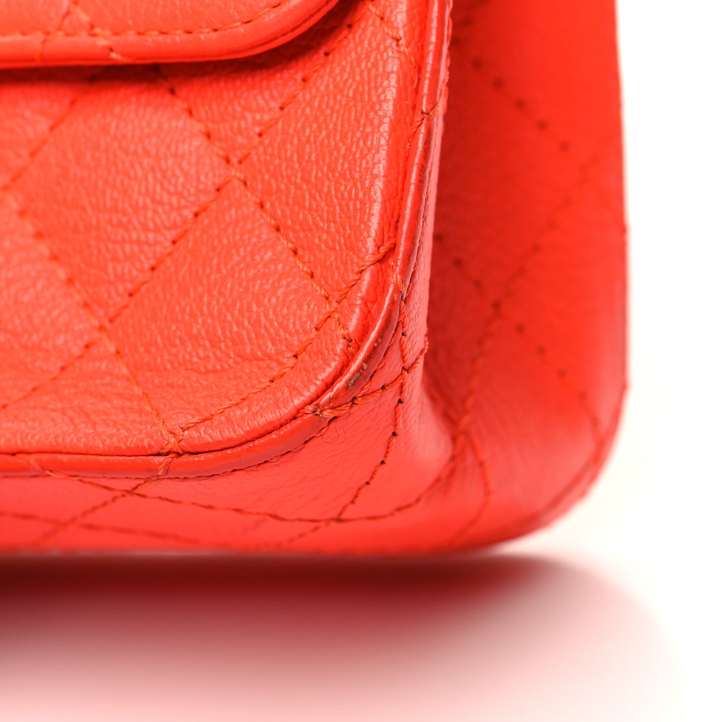 Goatskin Quilted 2.55 Reissue Mini Flap Orange