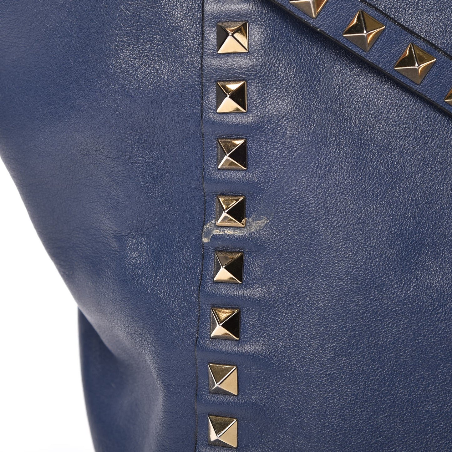 Vitello Medium Rockstud Tote Indigo