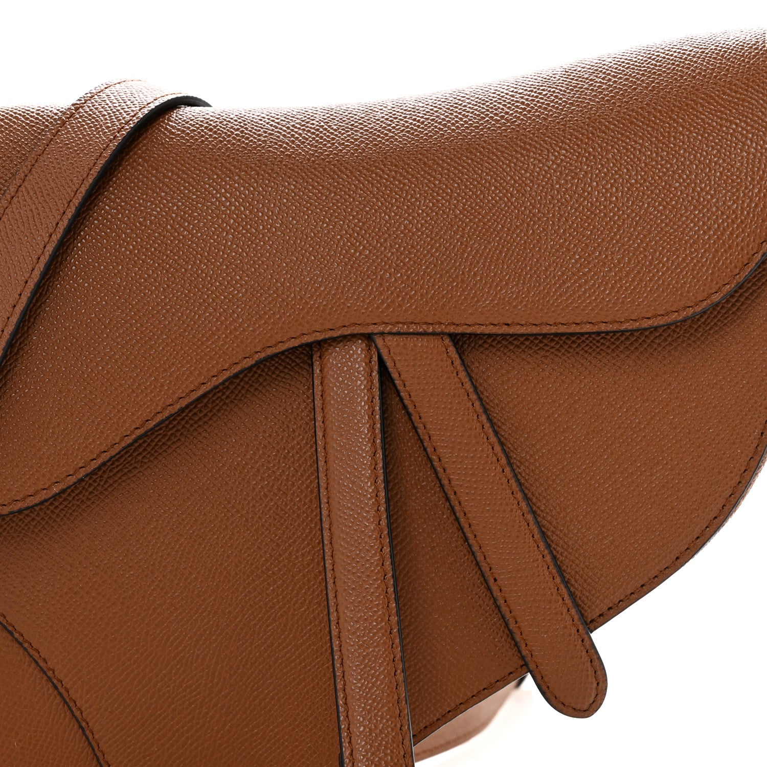 Christian Dior Grained Calfskin Saddle Bag With Strap Camello 8 of 13
