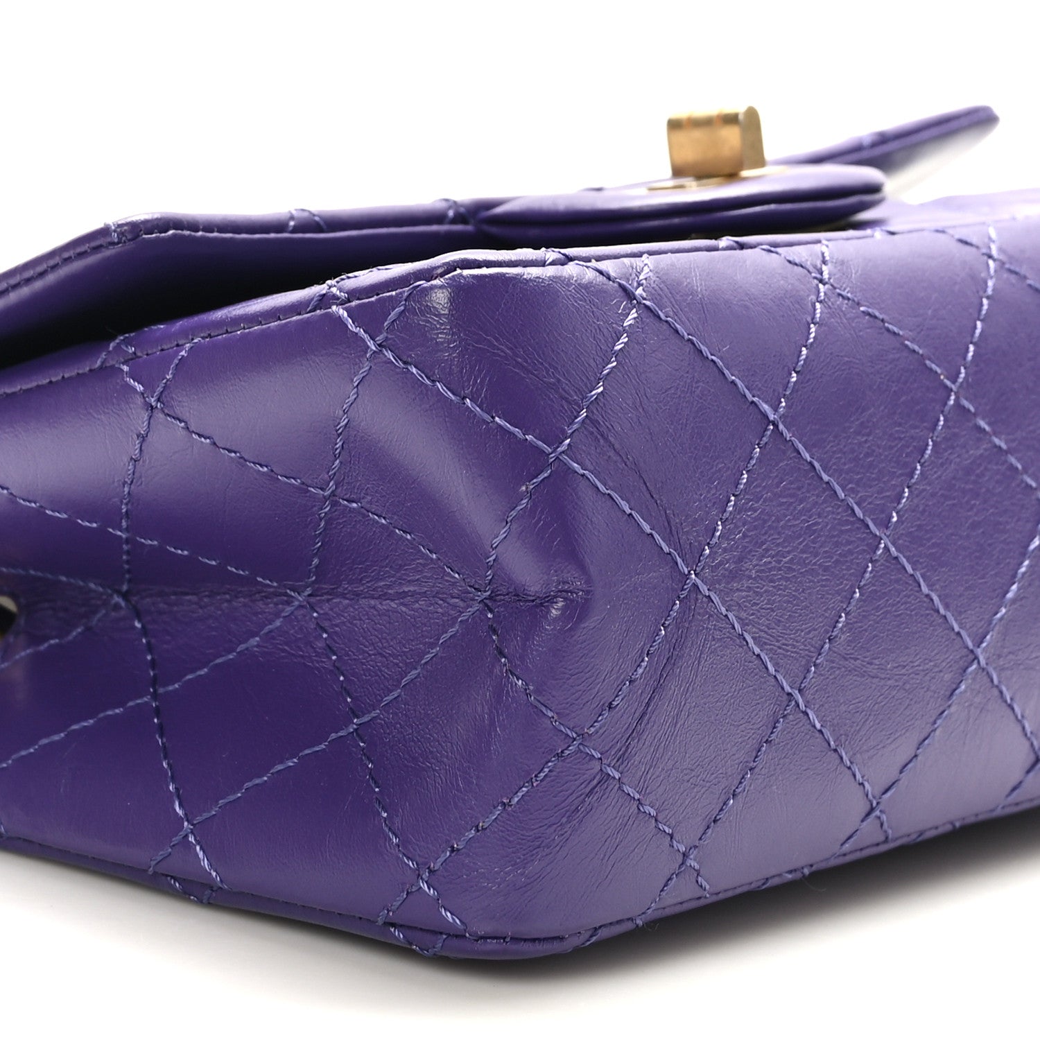 Chanel Aged Calfskin Quilted 2.55 Reissue Mini Flap Purple 8 of 10