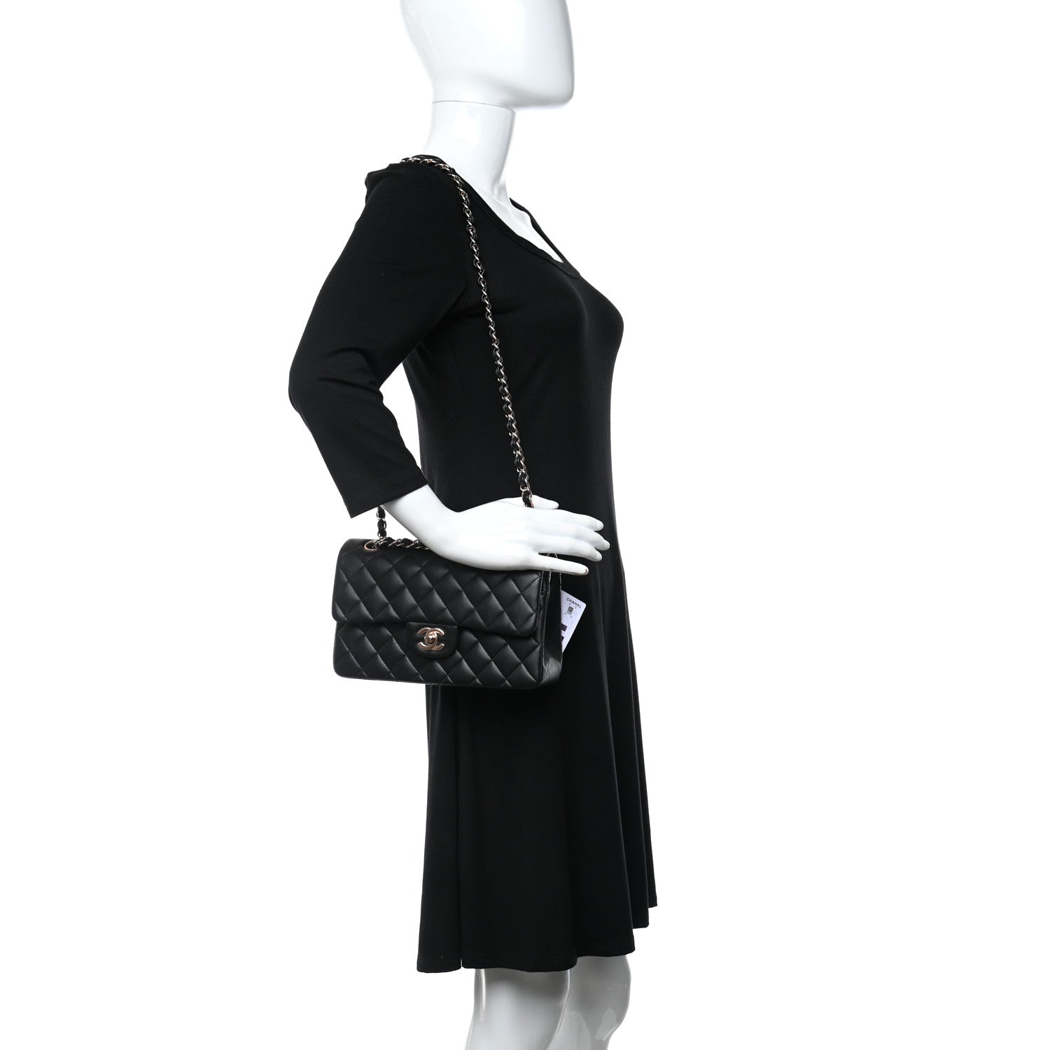 Chanel Lambskin Quilted Small Double Flap Black 2 of 10