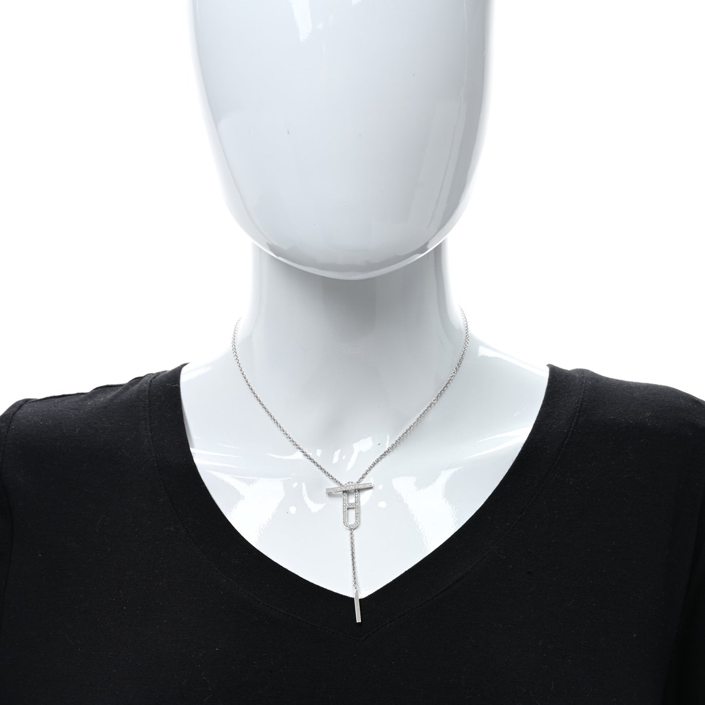 18K White Gold Diamond PM Ever Chaine D'Ancre Necklace