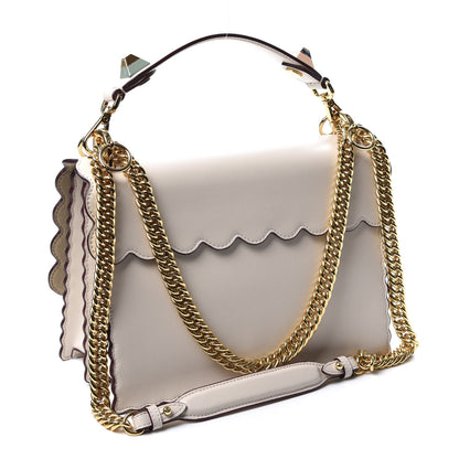 Fendi Vitello Liberty Scalloped Studded Kan I Shoulder Bag Camelia 2 of 9