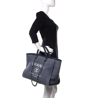 Chanel Canvas Medium Deauville Tote Blue 3 of 18