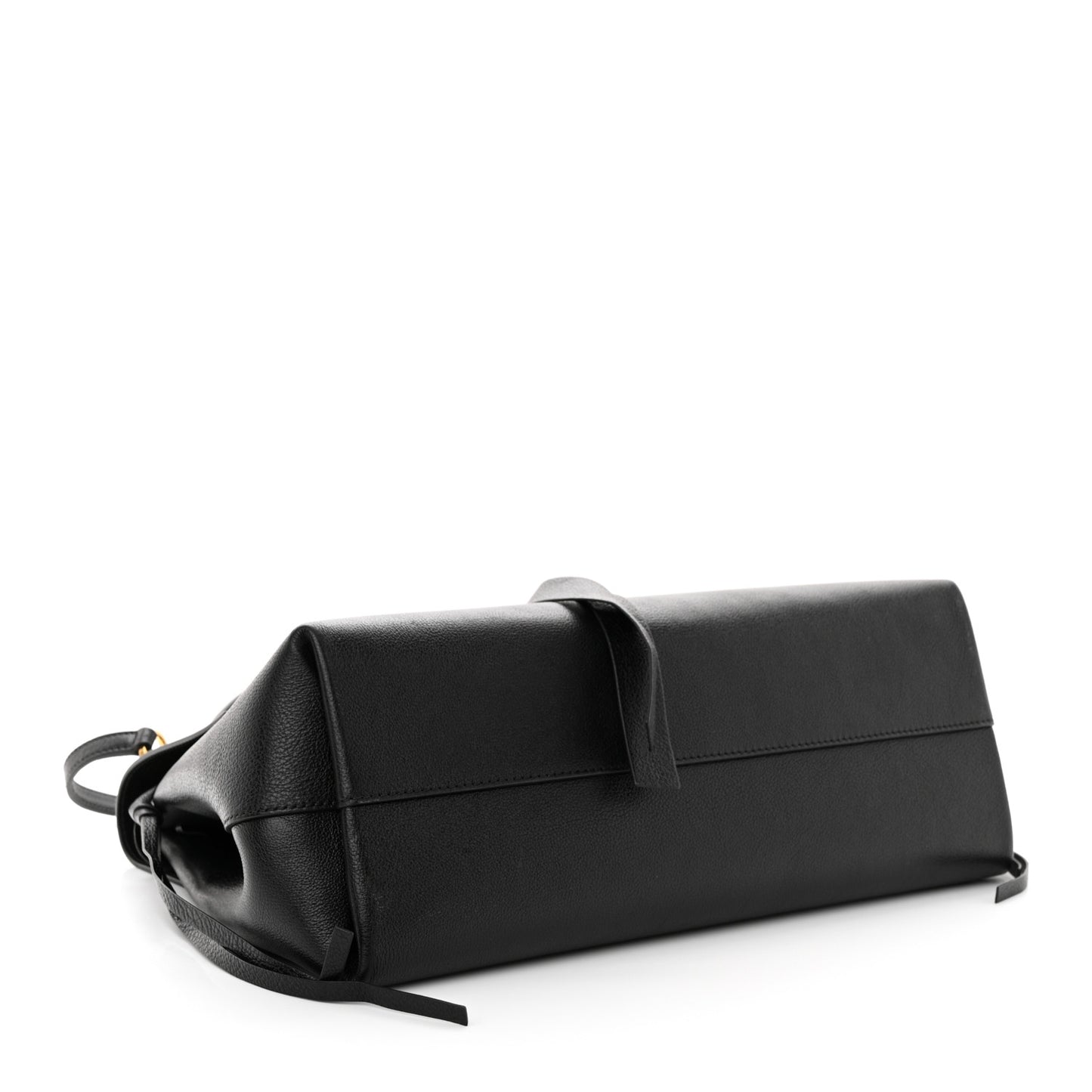 Pebbled Calfskin Large VRing Chain Shoulder Bag Black