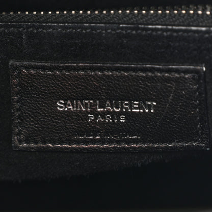 Saint Laurent Calfskin Crocodile Embossed Small Sac de Jour Black 7 of 14