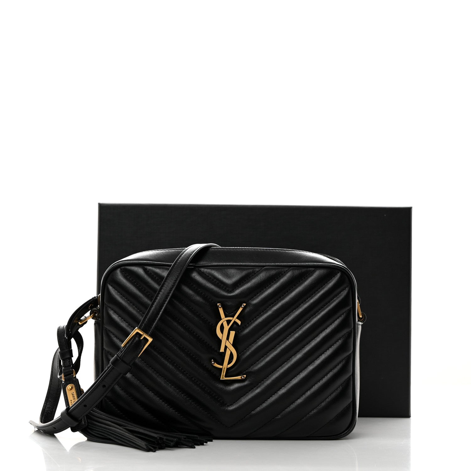 Saint Laurent Calfskin Matelasse Monogram Lou Camera Bag Black 11 of 11