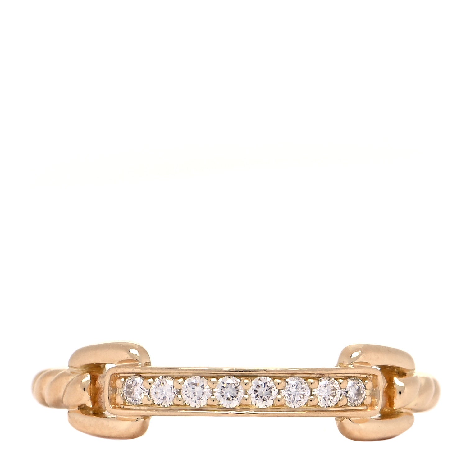 David Yurman 18K Yellow Gold Diamond Petite Pave Band Ring 50 5.25 1 of 5