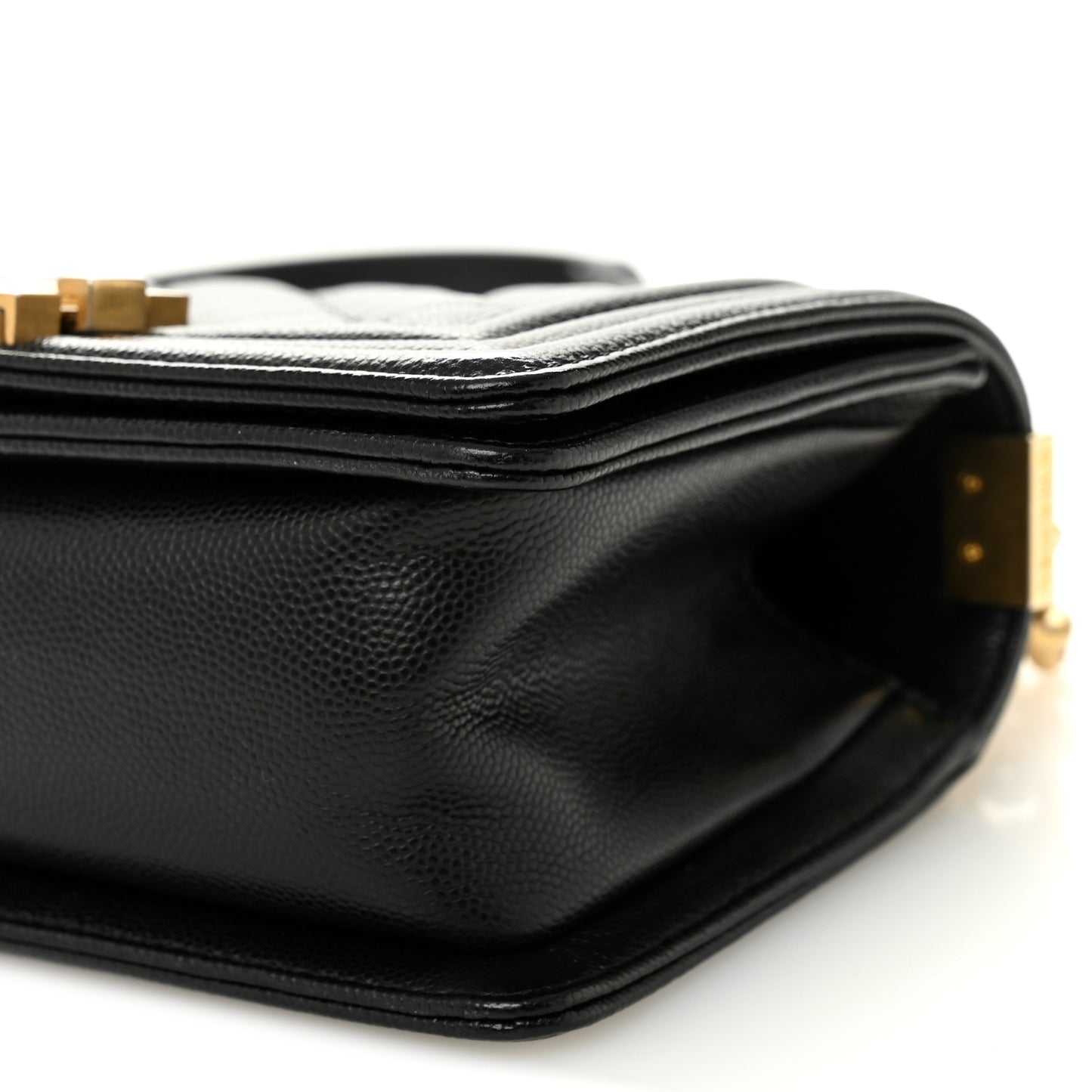 Caviar Quilted Small Boy Flap Black