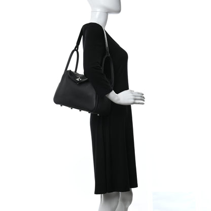 Hermes Taurillon Clemence Matte Niloticus Crocodile Touch Lindy 26 Black 2 of 9