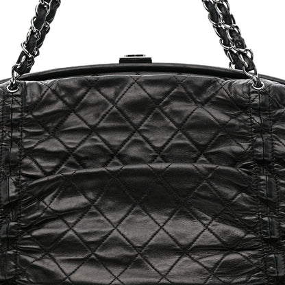 Chanel Lambskin Quilted Sharpei Frame Tote Black 8 of 16