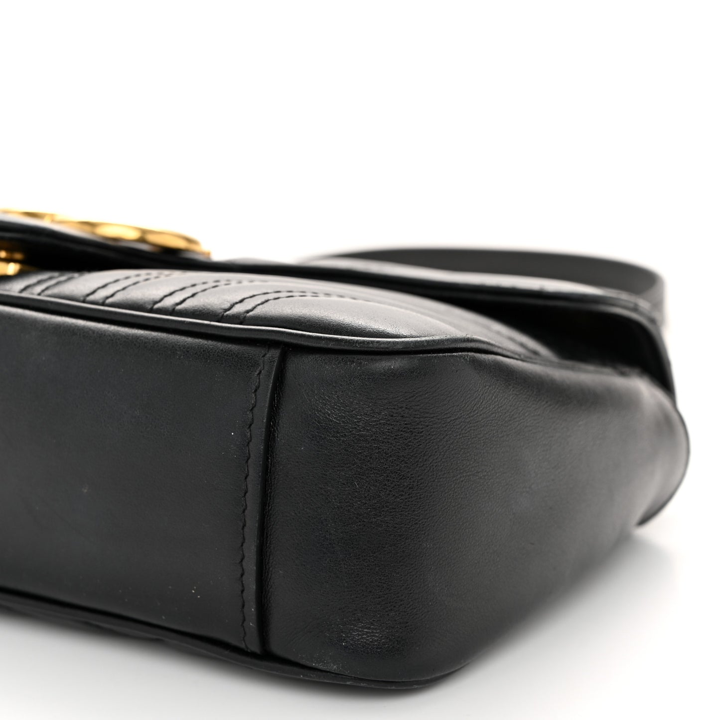 Calfskin Matelasse Small GG Marmont Shoulder Bag Black